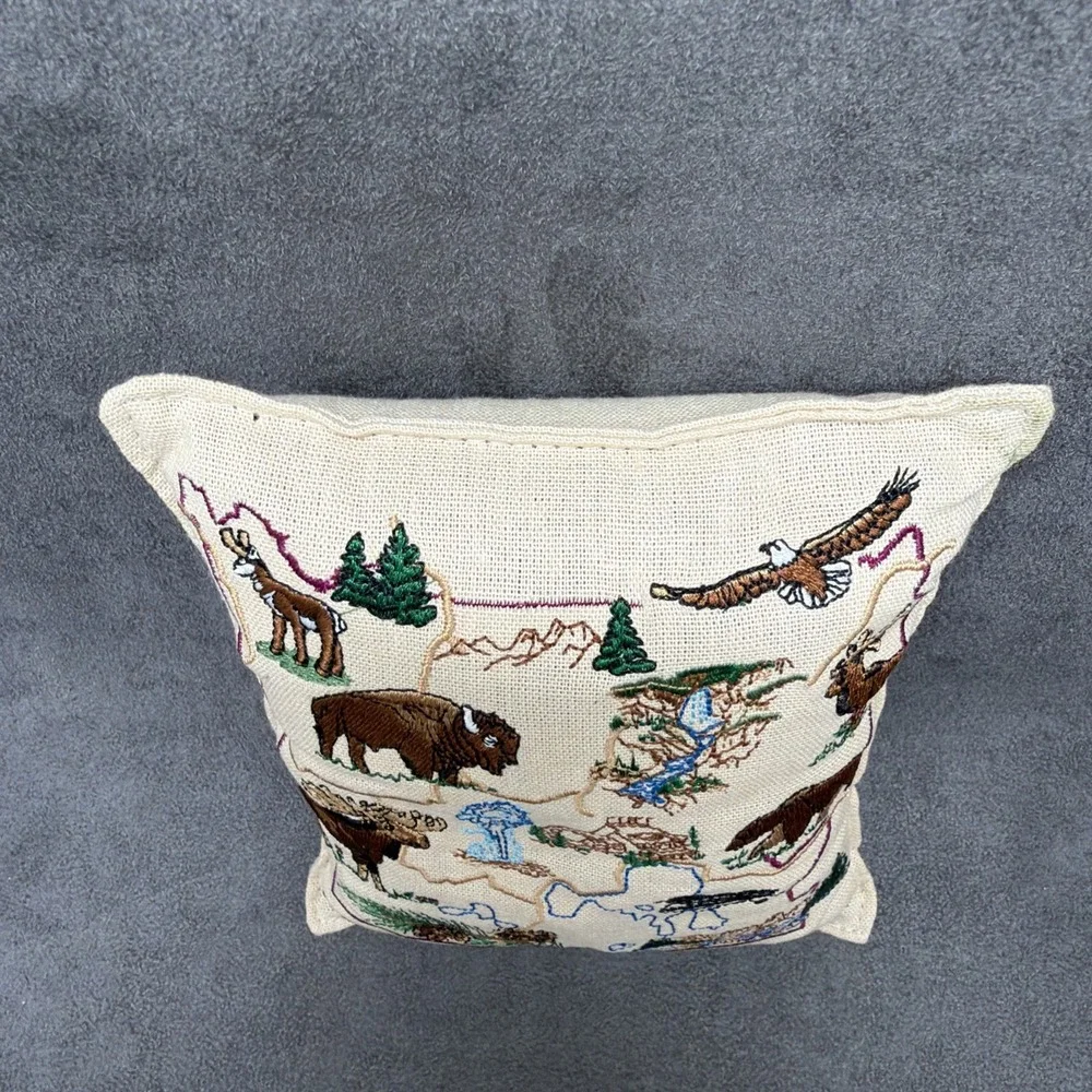 Everything Yellowstone National Park Balsam Fir Embroidered Mini Pillow Satchel